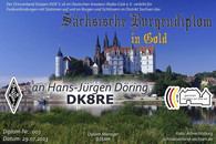 Sächsisches Burgendiplom Gold DK8RE