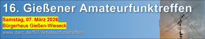 16. Gießener Amateurfunktreffen 2026 16. Gießener Amateurfunktreffen 2026