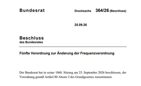 Änderung Frequenzverordnung Änderung Frequenzverordnung